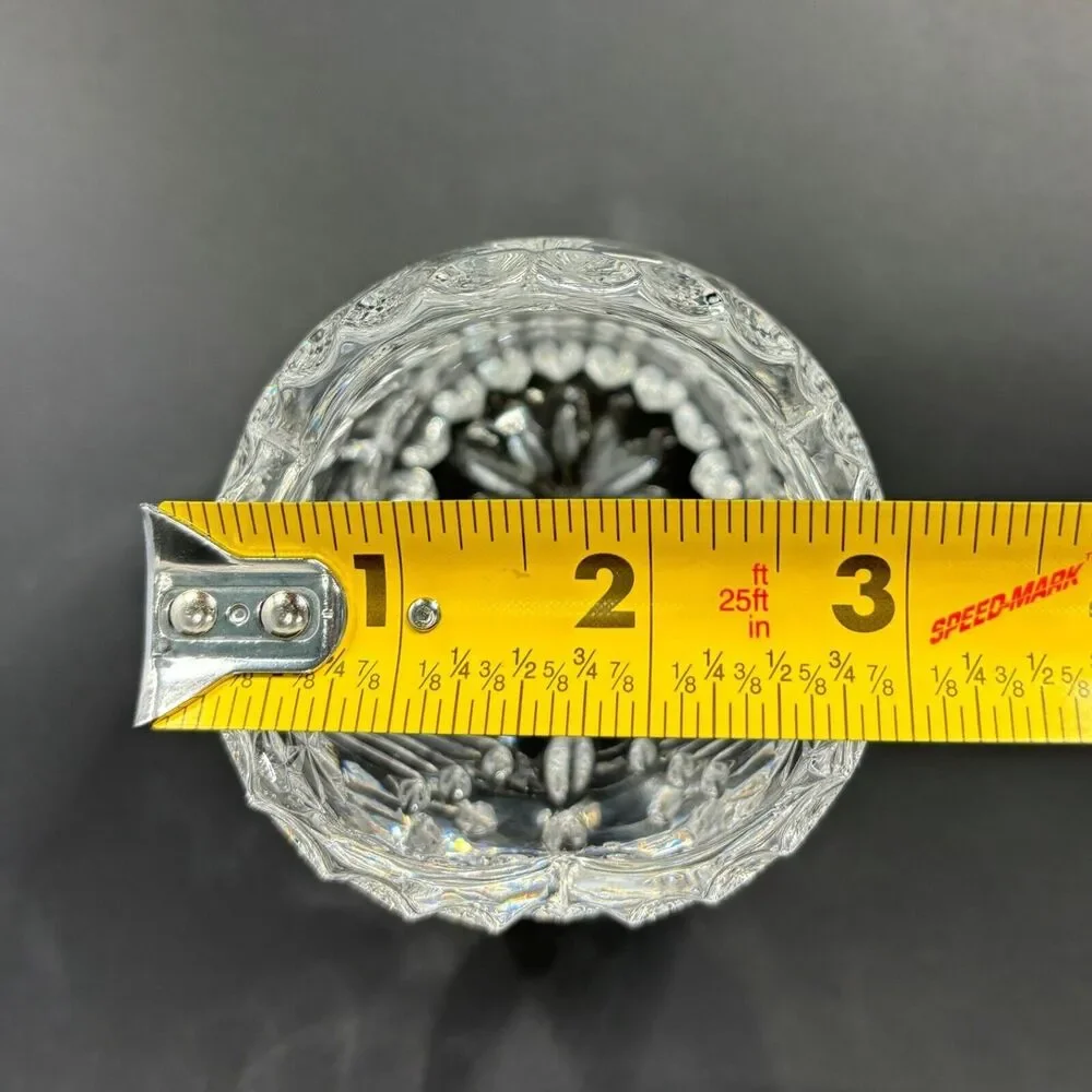 Mikasa Vintage Lead Crystal Christmas Votive Candle Holder West Germany Holiday